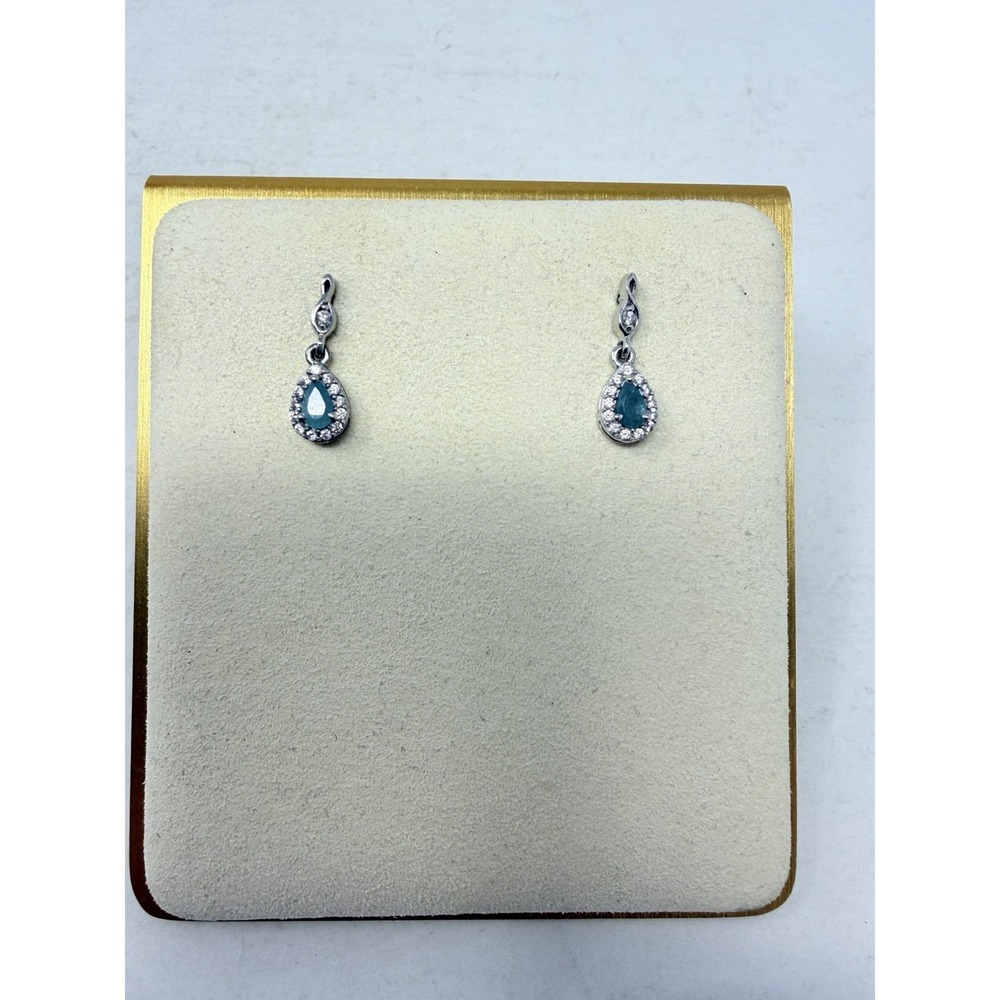 Shop LC Grandidierite/Zircon Drop Earrings in Platinum Over Sterling Silver 5435